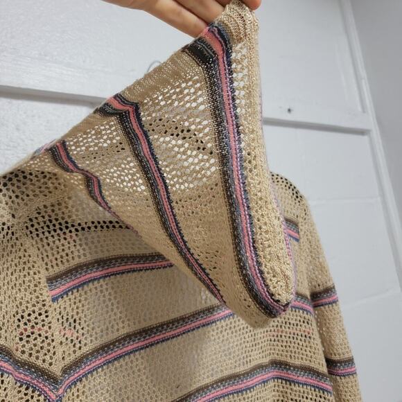 Umgee Open Knit Long Line Hooded Cardigan Sweater - Picture 8 of 10